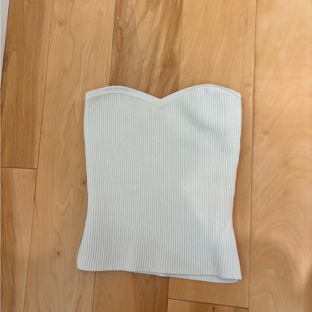 Babaton Ivory Ribbed Tube Top